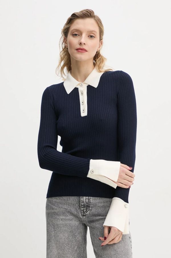 From Future Vuneni pulover FROM FUTURE za žene, boja: tamno plava, lagani, WPP02315