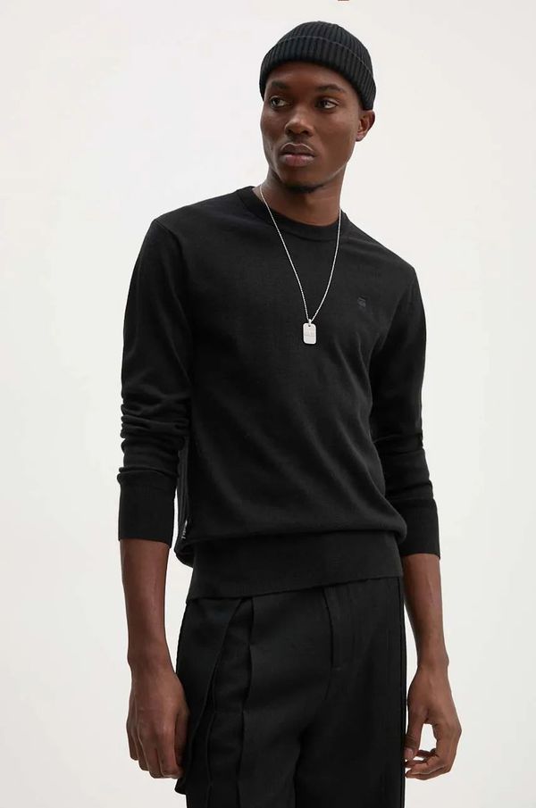 G-Star Raw Vuneni pulover G-Star Raw za muškarce, boja: crna, lagani, D25174-D847