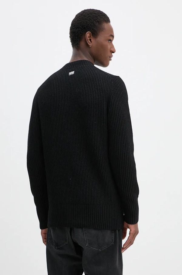 G-Star Raw Vuneni pulover G-Star Raw za muškarce, boja: crna, topli, D23731-D447