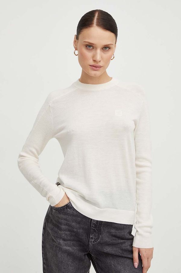 G-Star Raw Vuneni pulover G-Star Raw za žene, boja: bež, lagani