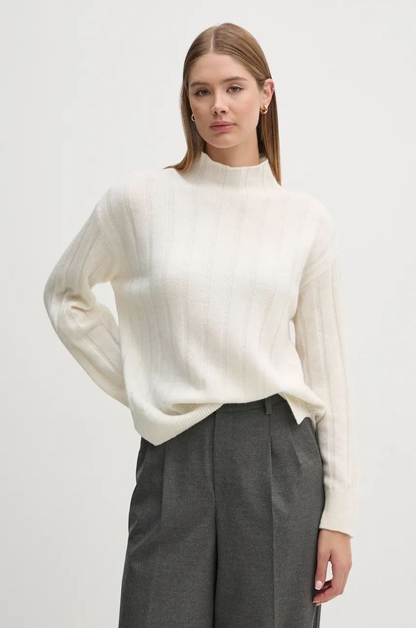 Gant Vuneni pulover Gant za žene, boja: bež, lagani, s poludolčevitom, 4805284