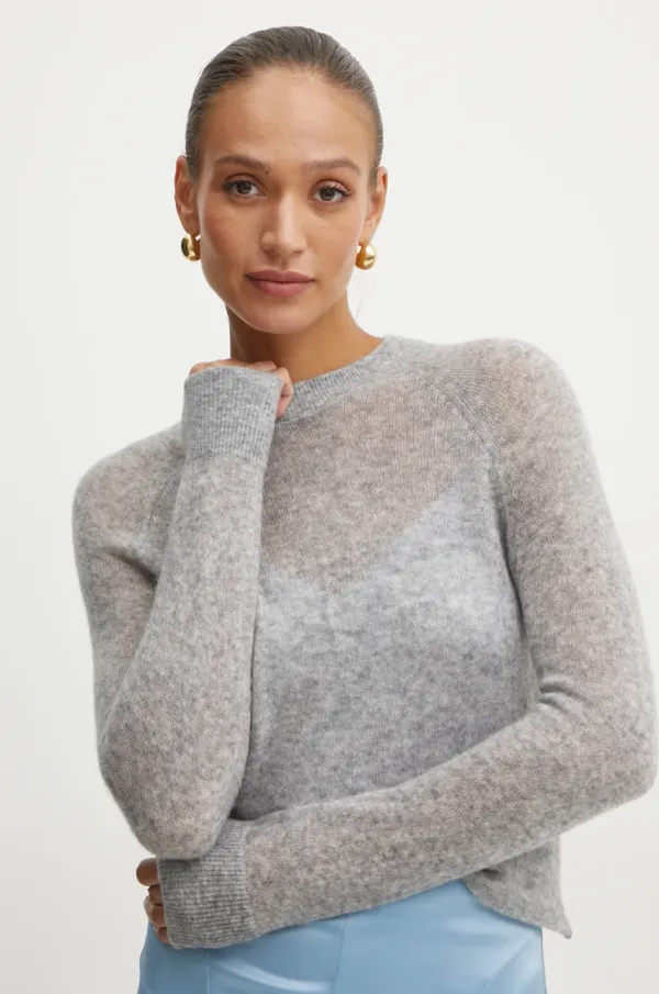 Guess Vuneni pulover Guess IZABELLA za žene, boja: siva, lagani, W5RR06 Z3HQ0