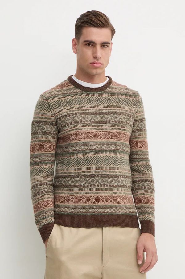 Hackett London Vuneni pulover Hackett London za muškarce, boja: bež, HM703221