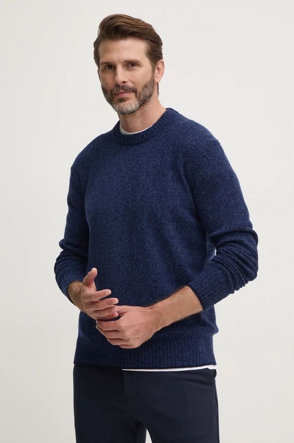 Hackett London Vuneni pulover Hackett London za muškarce, boja: tamno plava, lagani, HM703251