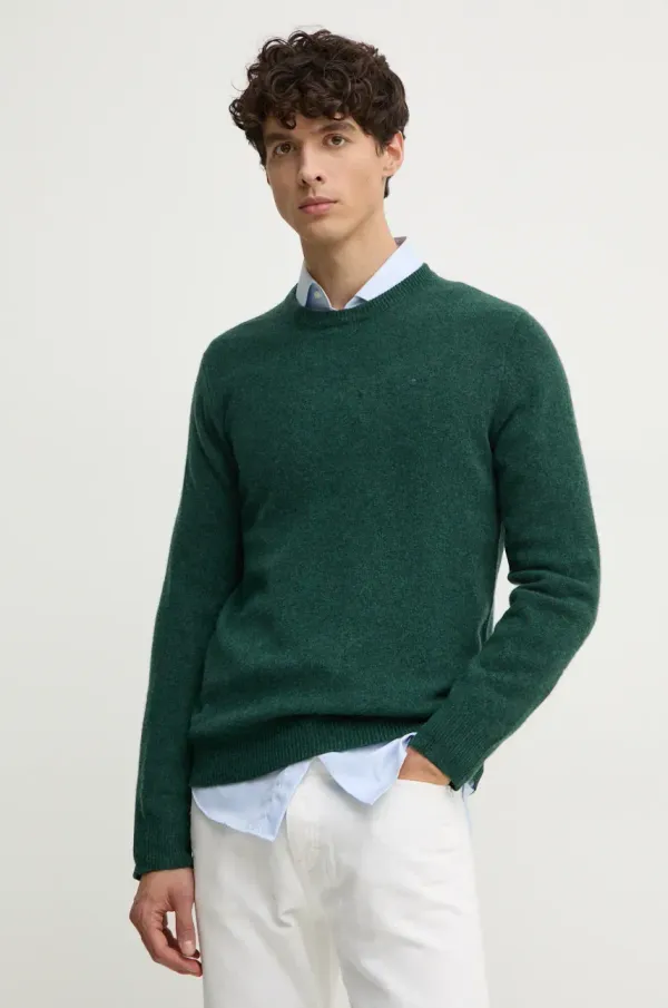 Hackett London Vuneni pulover Hackett London za muškarce, boja: zelena, HM703237