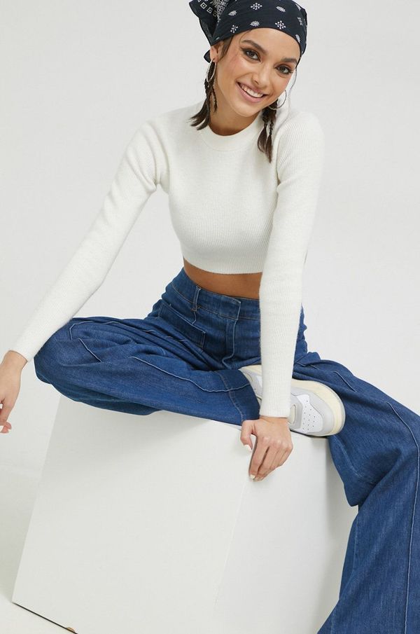 Hugo Vuneni pulover HUGO za žene, boja: bež, lagani