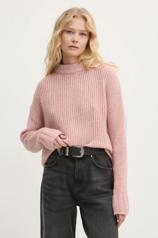 Hugo Vuneni pulover HUGO za žene, boja: ružičasta, 50522553