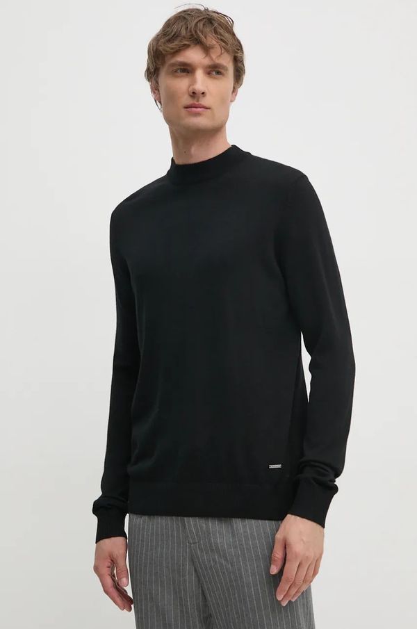 Joop! Vuneni pulover Joop! za muškarce, boja: crna, lagani, 30032606