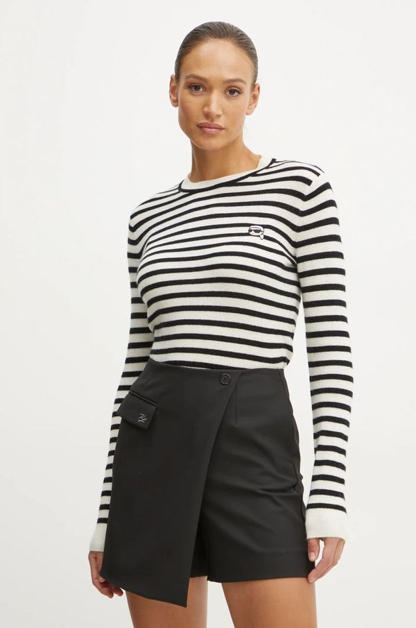 Karl Lagerfeld Vuneni pulover Karl Lagerfeld za žene, boja: bež, lagani, A1W18054