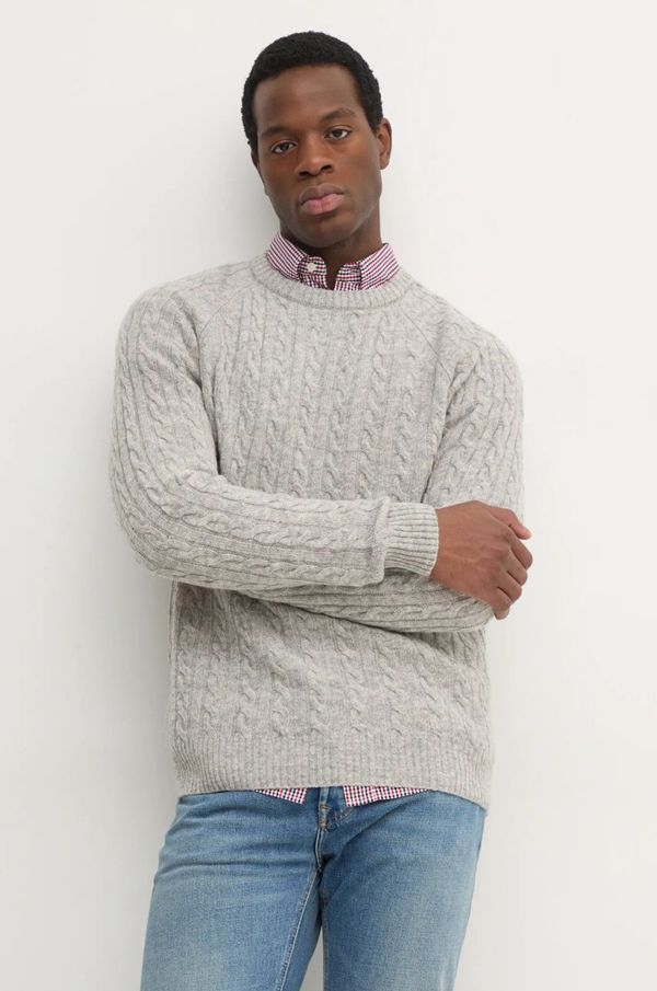 Lindbergh Vuneni pulover Lindbergh za muškarce, boja: siva, 30-800227