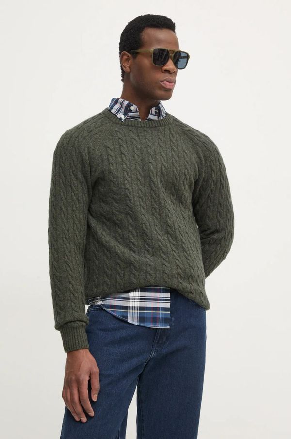 Lindbergh Vuneni pulover Lindbergh za muškarce, boja: zelena, 30-800227