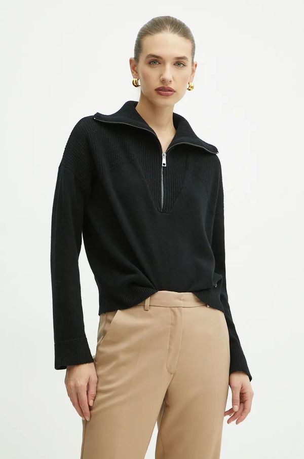 Liu Jo Vuneni pulover Liu Jo za žene, boja: crna, s dolčevitom, WF4435 MS009