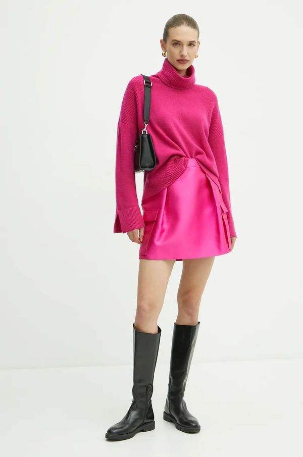 Liu Jo Vuneni pulover Liu Jo za žene, boja: ružičasta, s dolčevitom, WF4434 MS009