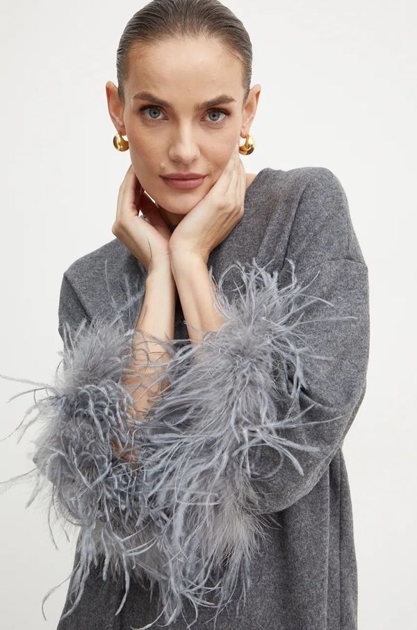 Liviana Conti Vuneni pulover Liviana Conti boja: siva, lagani, L4WN05