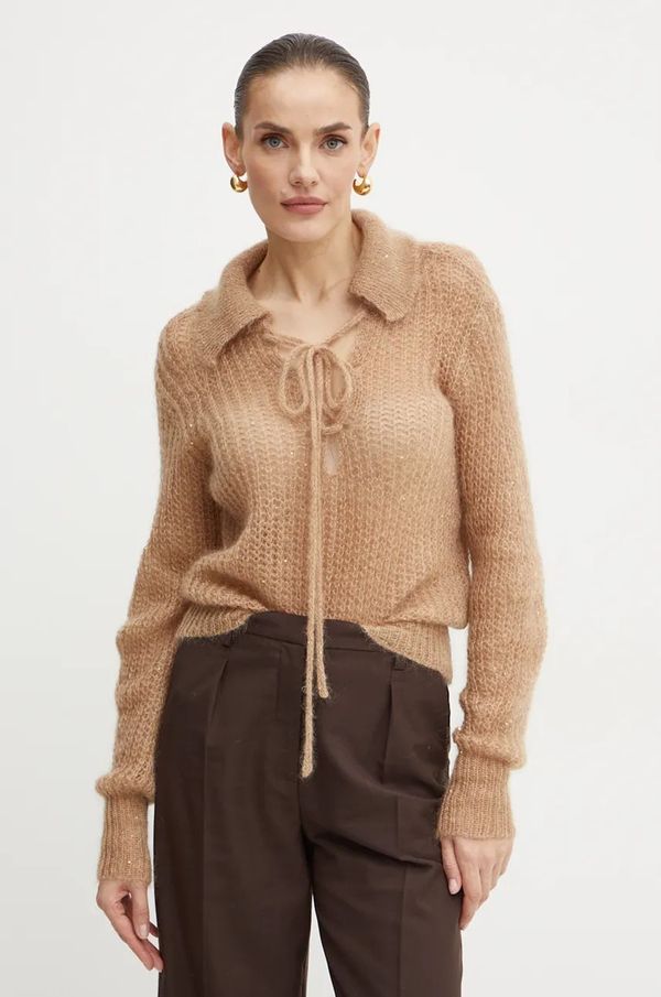 Liviana Conti Vuneni pulover Liviana Conti za žene, boja: bež, lagani, L4WG54