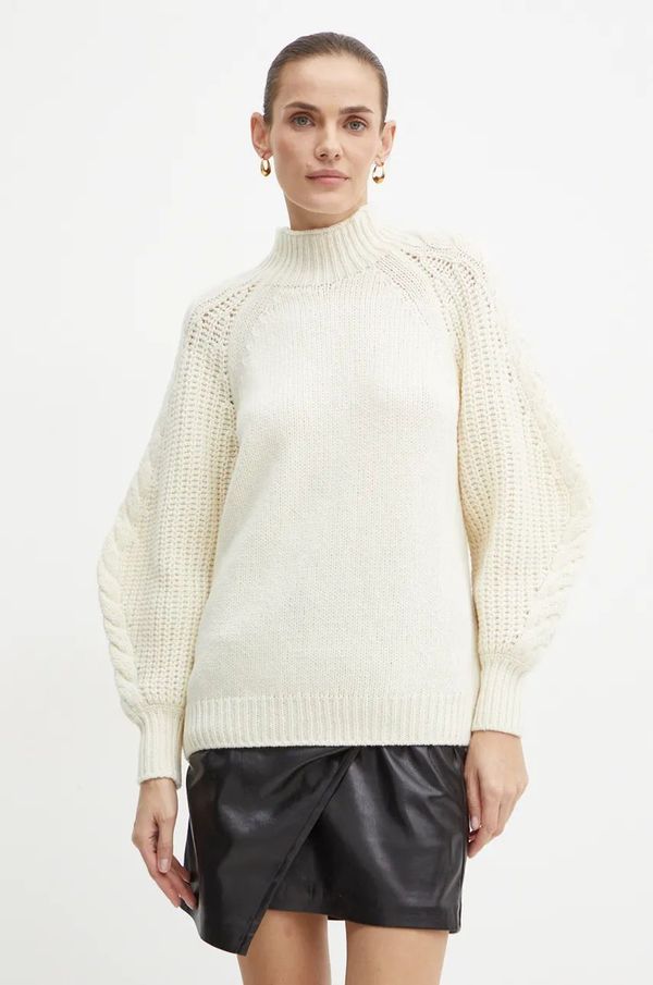 Luisa Spagnoli Vuneni pulover Luisa Spagnoli COMITATO za žene, boja: bež, topli, s poludolčevitom, 58409