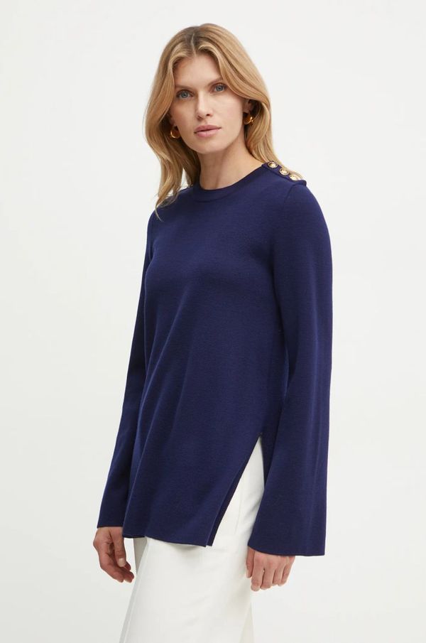Luisa Spagnoli Vuneni pulover Luisa Spagnoli MOSE za žene, boja: tamno plava, lagani, 58407