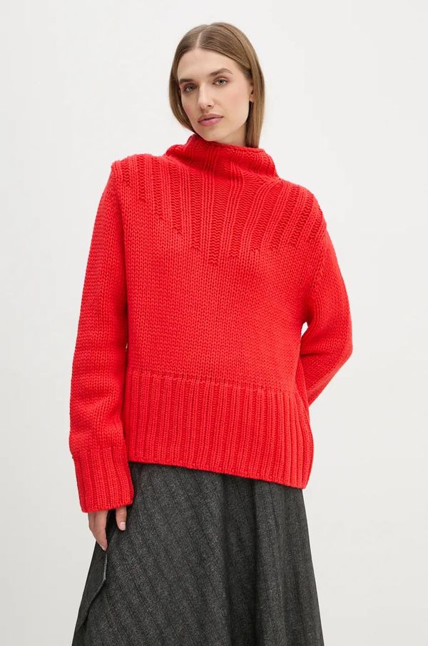 Marc O'Polo Vuneni pulover Marc O'Polo za žene, boja: crvena, topli, s dolčevitom, 409621160499