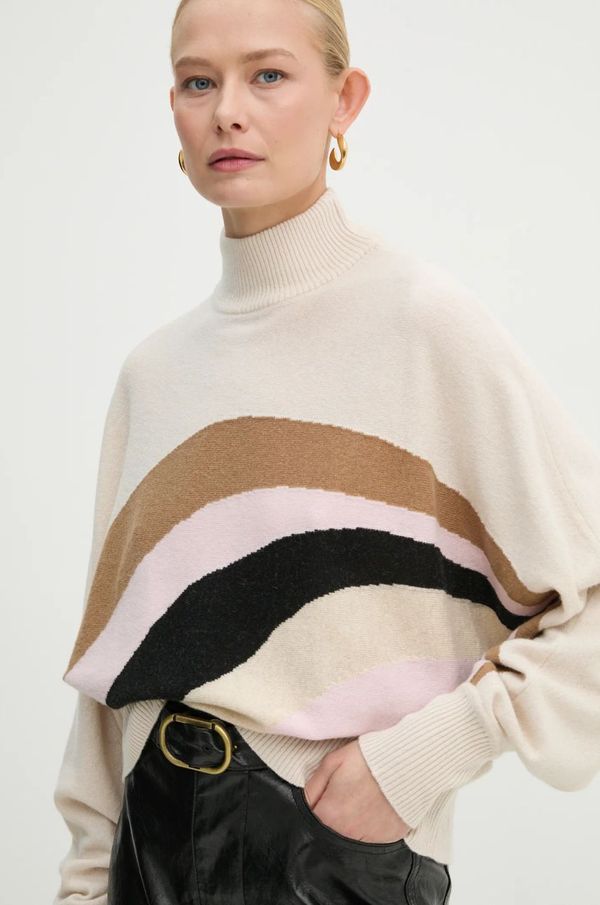 Marella Vuneni pulover Marella za žene, boja: bež, lagani, 2423366262200