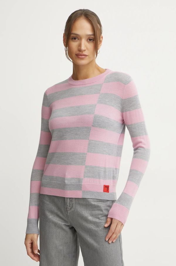 Max&Co. Vuneni pulover MAX&Co. za žene, boja: ružičasta, lagani, 2516361061200