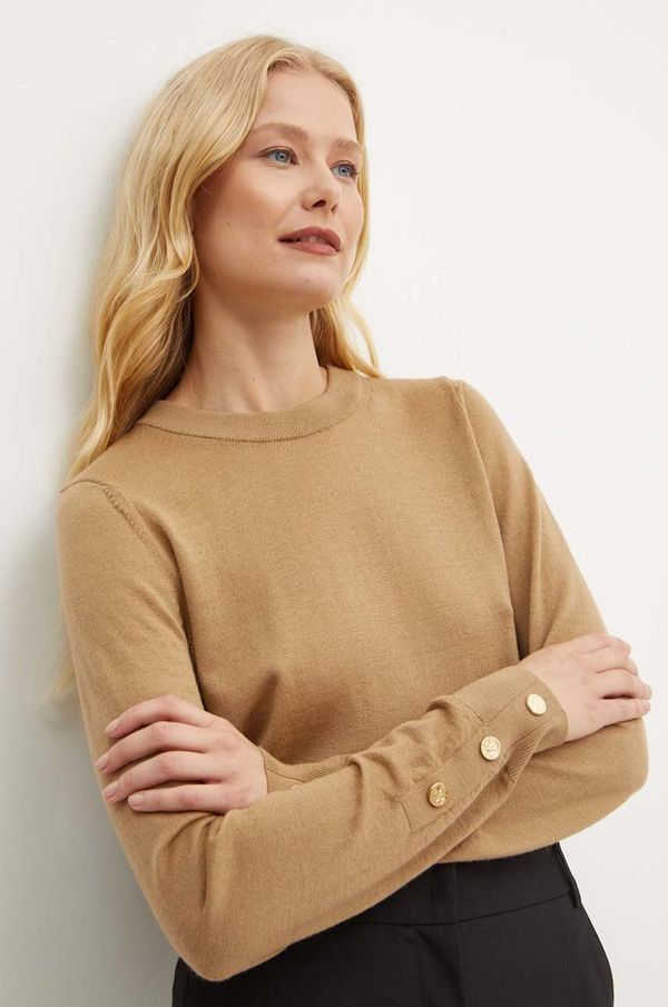 MICHAEL Michael Kors Vuneni pulover MICHAEL Michael Kors za žene, boja: bež, lagani