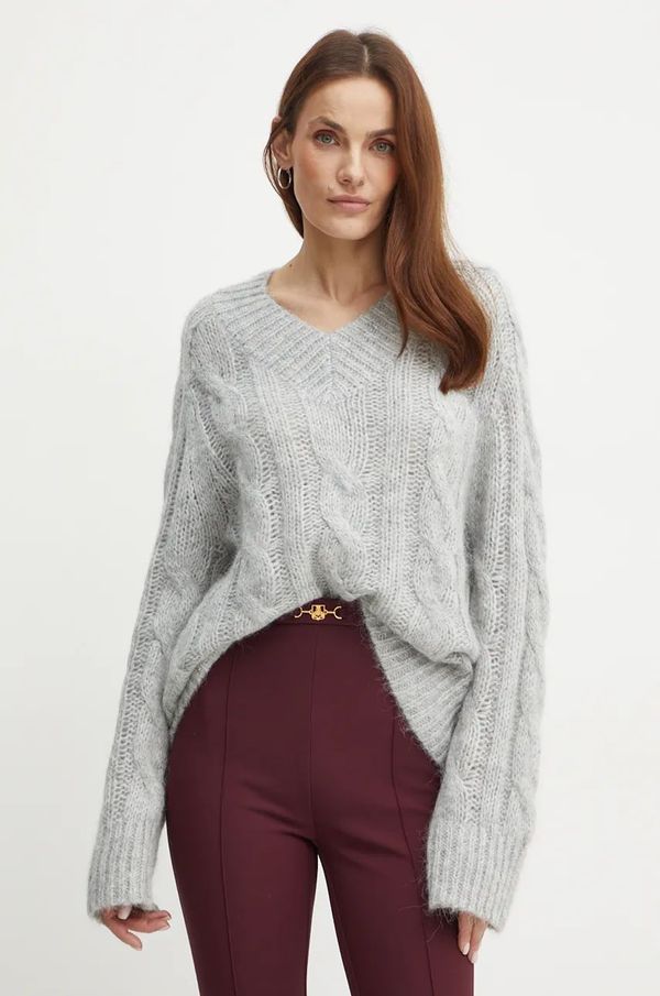 MICHAEL Michael Kors Vuneni pulover MICHAEL Michael Kors za žene, boja: siva, lagani, MF460Z8F5C