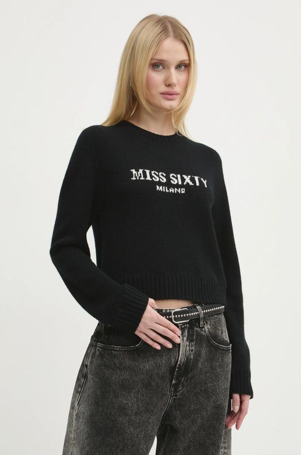 Miss Sixty Vuneni pulover Miss Sixty za žene, boja: crna, 6L4RJ4360000