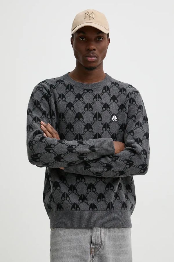 MOOSE KNUCKLES Vuneni pulover MOOSE KNUCKLES za muškarce, boja: siva, M34MK672H