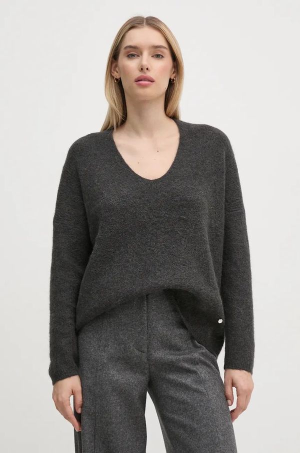 Mos Mosh Vuneni pulover Mos Mosh za žene, boja: siva