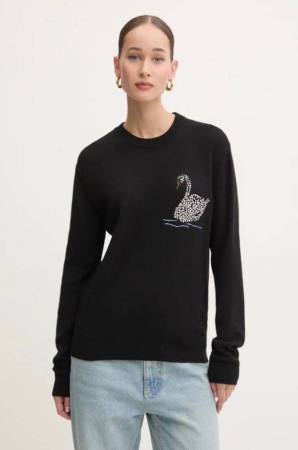 MSGM Vuneni pulover MSGM za žene, boja: crna, lagani, 3742MDM200.247786