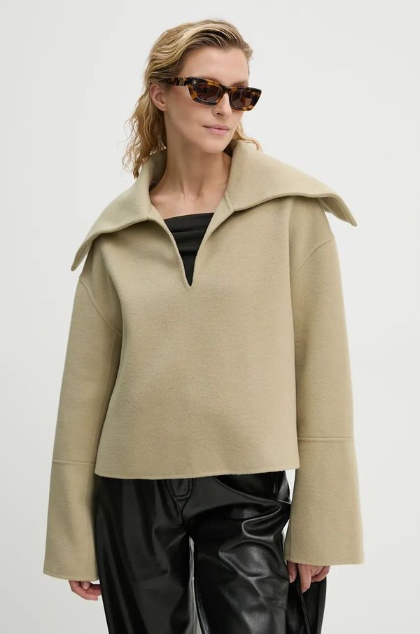 Nanushka Vuneni pulover Nanushka MAXE za žene, boja: zelena, topli, NW24PFSG27062