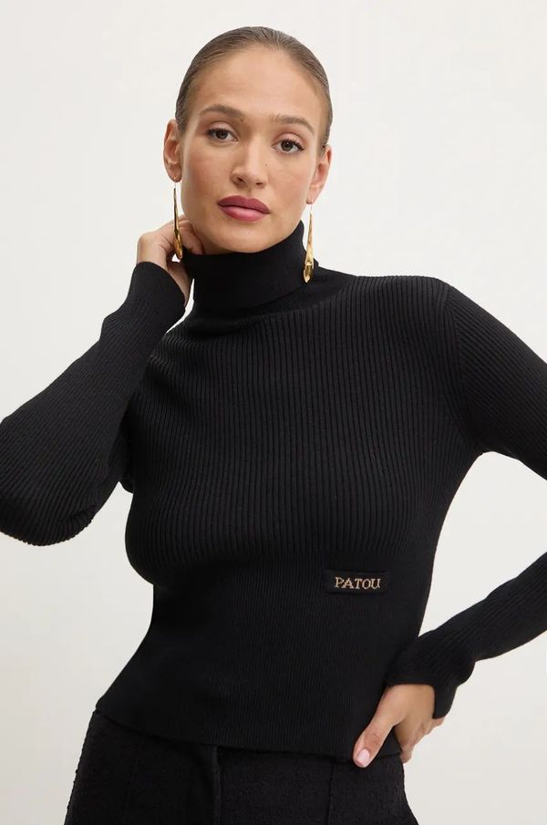 Patou Vuneni pulover Patou za žene, boja: crna, s dolčevitom, KN1848009