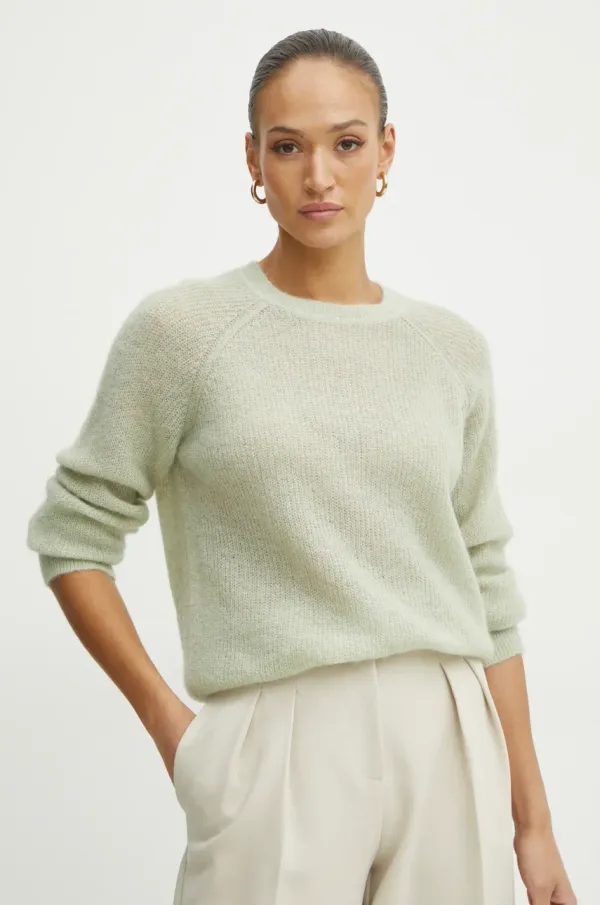 Patrizia Pepe Vuneni pulover Patrizia Pepe za žene, boja: zelena, lagani, 8K0283 K248