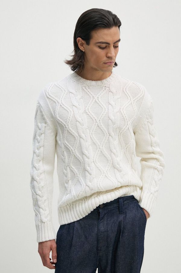 Paul&Shark Vuneni pulover Paul&Shark za muškarce, boja: bež, topli, 14311084