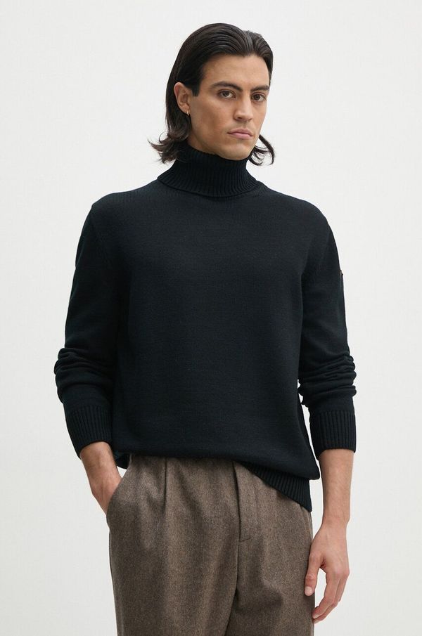 Paul&Shark Vuneni pulover Paul&Shark za muškarce, boja: crna, s dolčevitom, 14311008