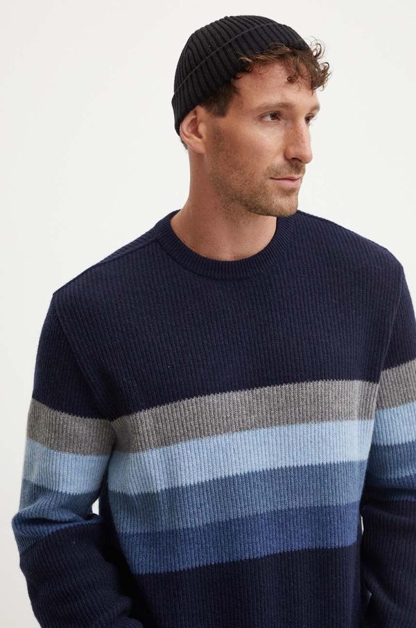 Paul&Shark Vuneni pulover Paul&Shark za muškarce, boja: tamno plava, topli, 14311018