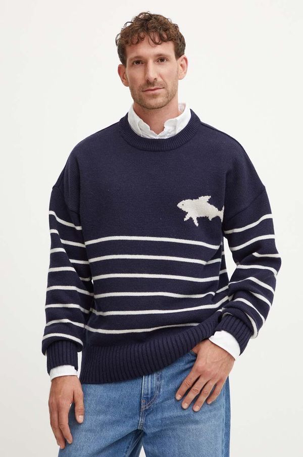 Paul&Shark Vuneni pulover Paul&Shark za muškarce, boja: tamno plava, topli, 14311032