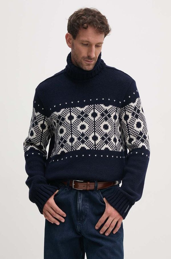 Paul&Shark Vuneni pulover Paul&Shark za muškarce, boja: tamno plava, topli, s dolčevitom, 14311002