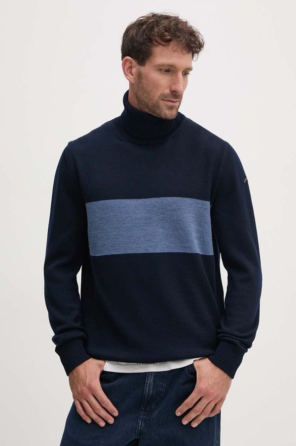 Paul&Shark Vuneni pulover Paul&Shark za muškarce, boja: tamno plava, topli, s dolčevitom, 14311063