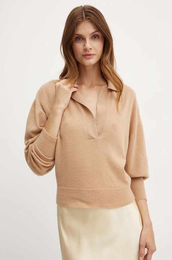 Pinko Vuneni pulover Pinko za žene, boja: bež, lagani, 104050 A22U
