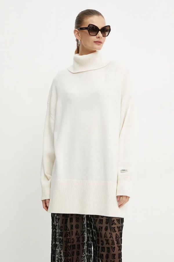 Pinko Vuneni pulover Pinko za žene, boja: bež, topli, s dolčevitom, 104312 A26I