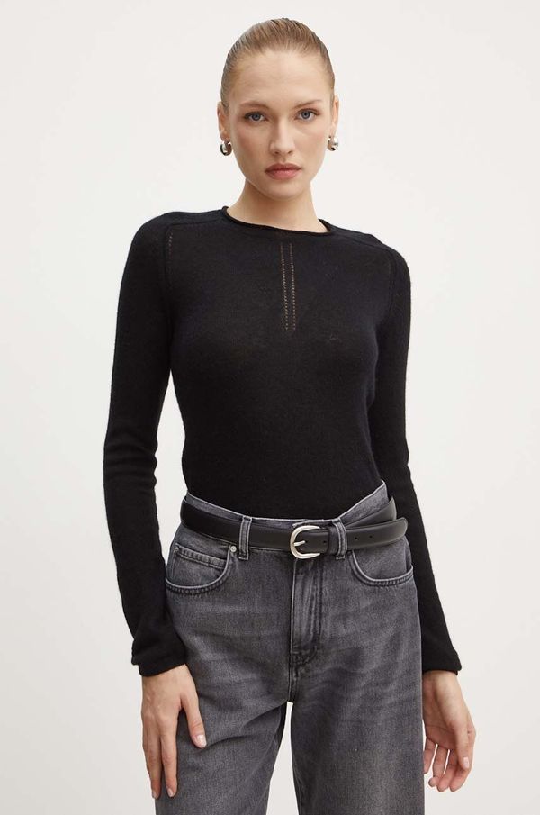 Pinko Vuneni pulover Pinko za žene, boja: crna, lagani, 104046 A233