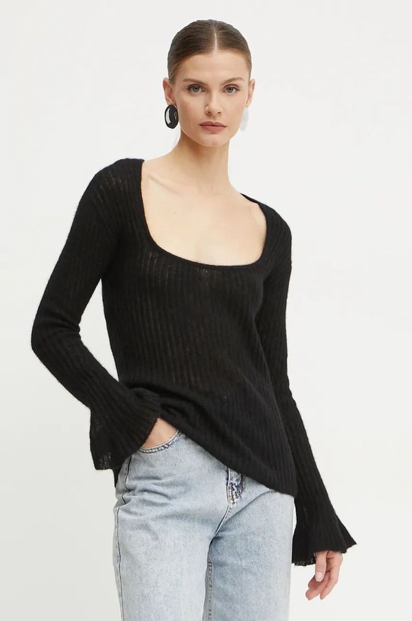 Pinko Vuneni pulover Pinko za žene, boja: crna, lagani, 104346 A26W