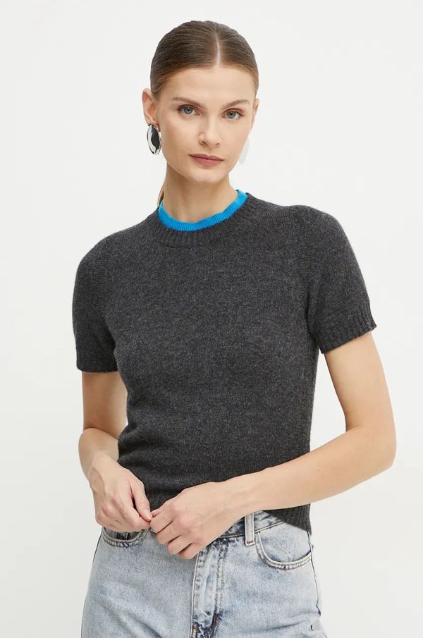 Pinko Vuneni pulover Pinko za žene, boja: siva, lagani, 104342 A277