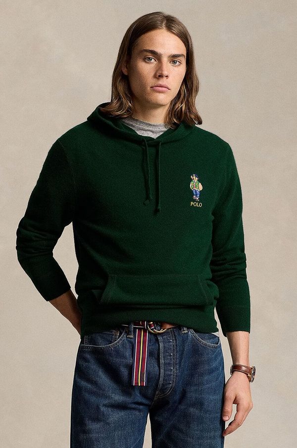 Polo Ralph Lauren Vuneni pulover Polo Ralph Lauren za muškarce, boja: zelena, 710946003