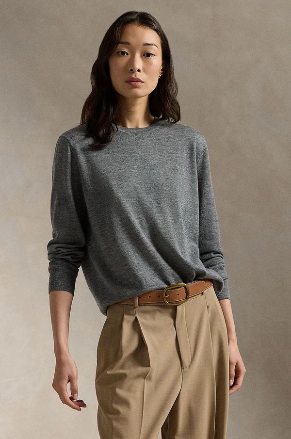Polo Ralph Lauren Vuneni pulover Polo Ralph Lauren za žene, boja: siva, lagani, 211956230
