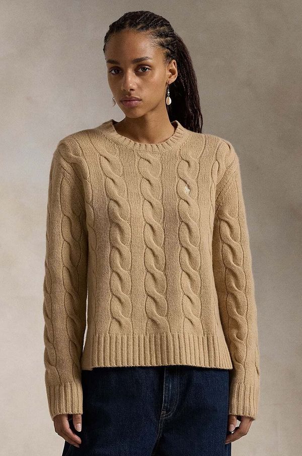 Polo Ralph Lauren Vuneni pulover Polo Ralph Lauren za žene, boja: smeđa, 211926543