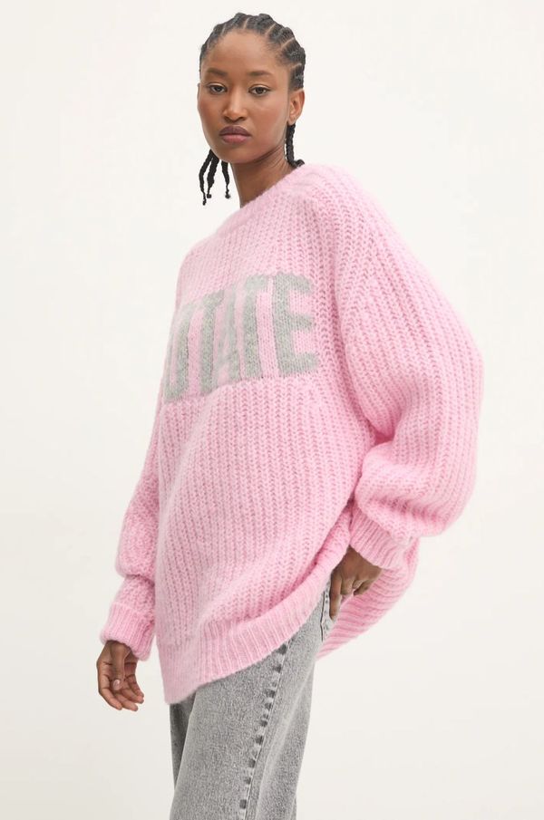 Rotate Vuneni pulover Rotate 0 za žene, boja: ružičasta, 1141291485