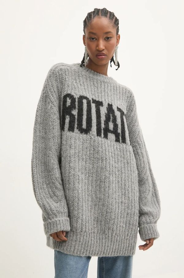 Rotate Vuneni pulover Rotate 0 za žene, boja: siva, topli, 114129546