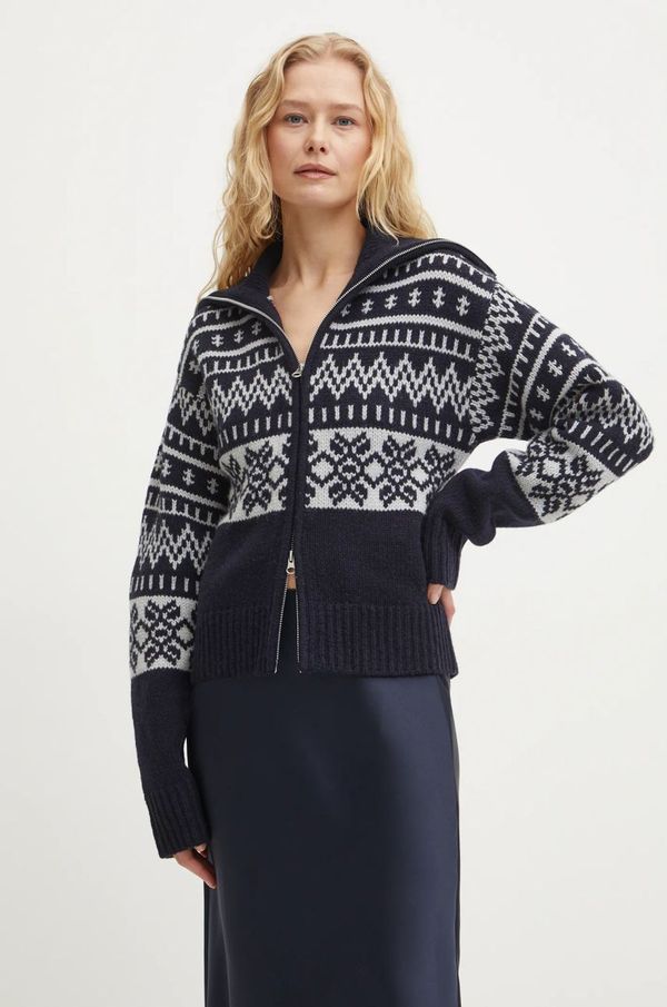 Samsoe Samsoe Vuneni pulover Samsoe Samsoe SALOUISA za žene, boja: tamno plava, topli, F24400082